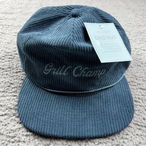 Blue Dad Hat Grill Champ Strap back light blue corduroy. Dad gift New with‎ tags